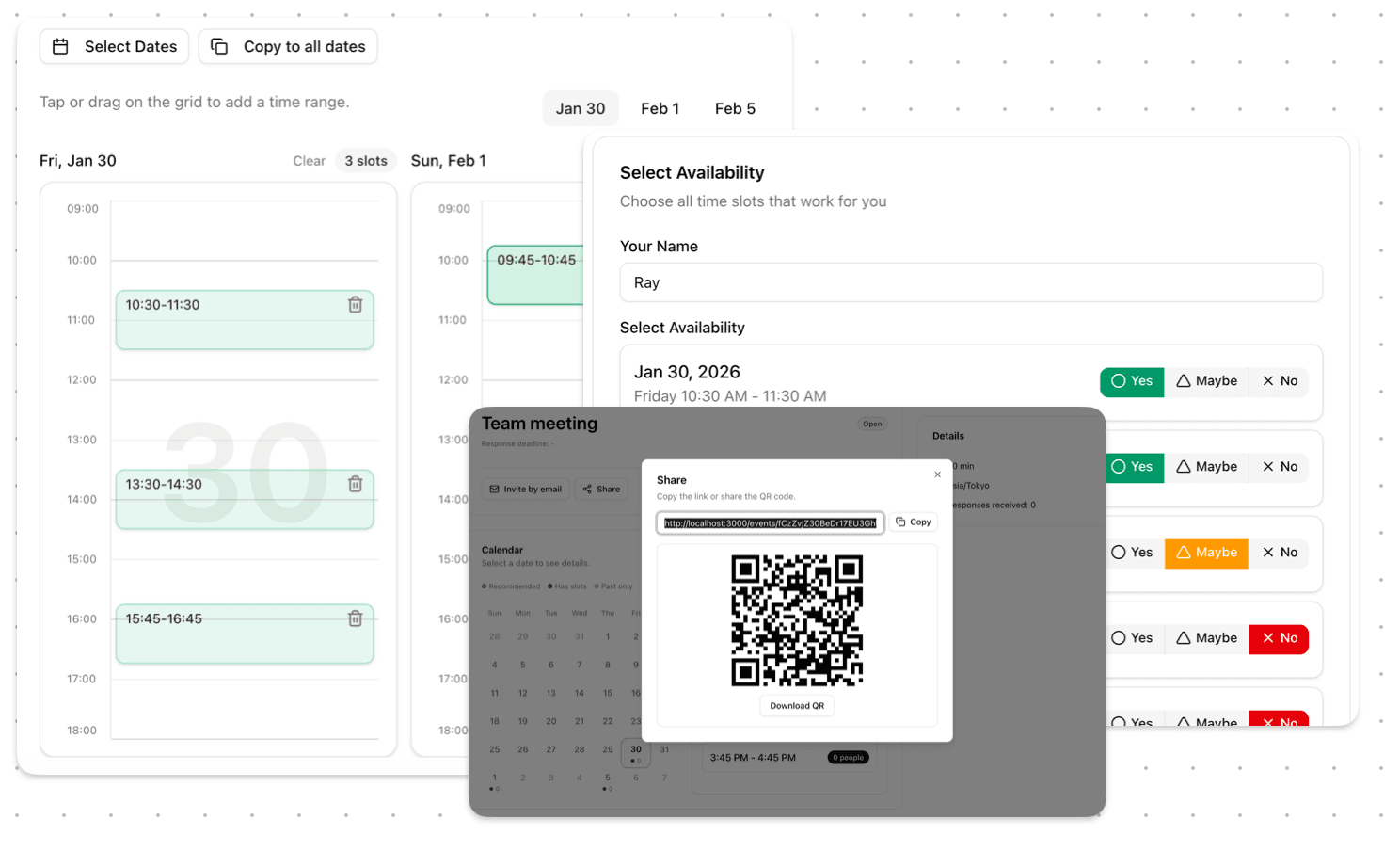 Scheduling poll screenshot